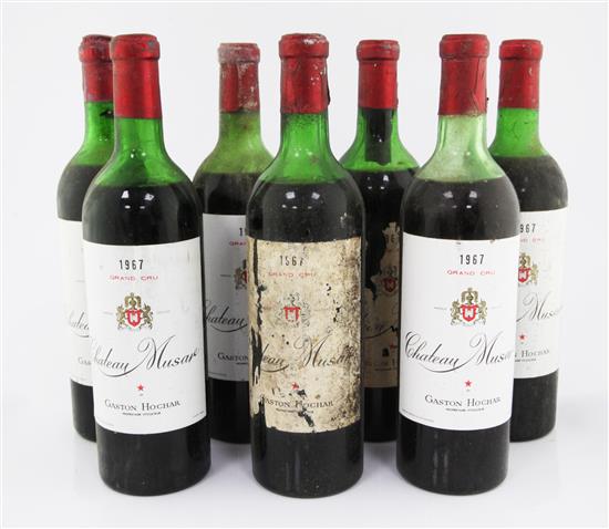 Seven bottles of Chateau Musar Grand Cru, 1967,